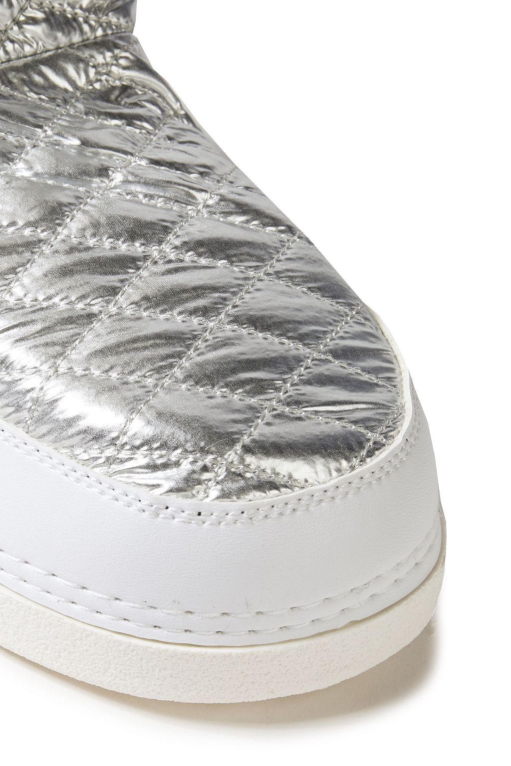 LOVE MOSCHINO Faux fur-trimmed metallic quilted shell snow boots
