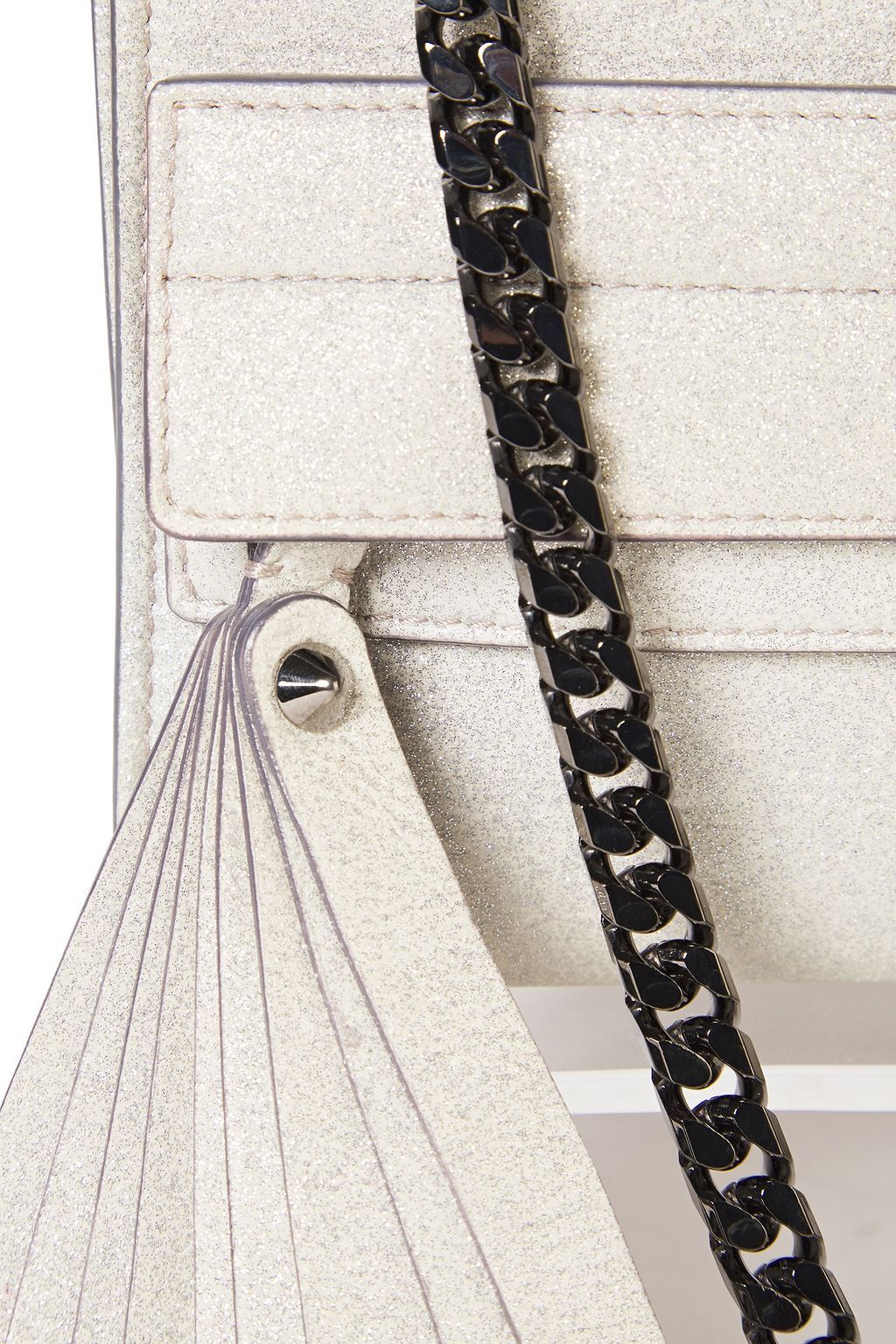 ELENA GHISELLINI Nina glittered leather clutch