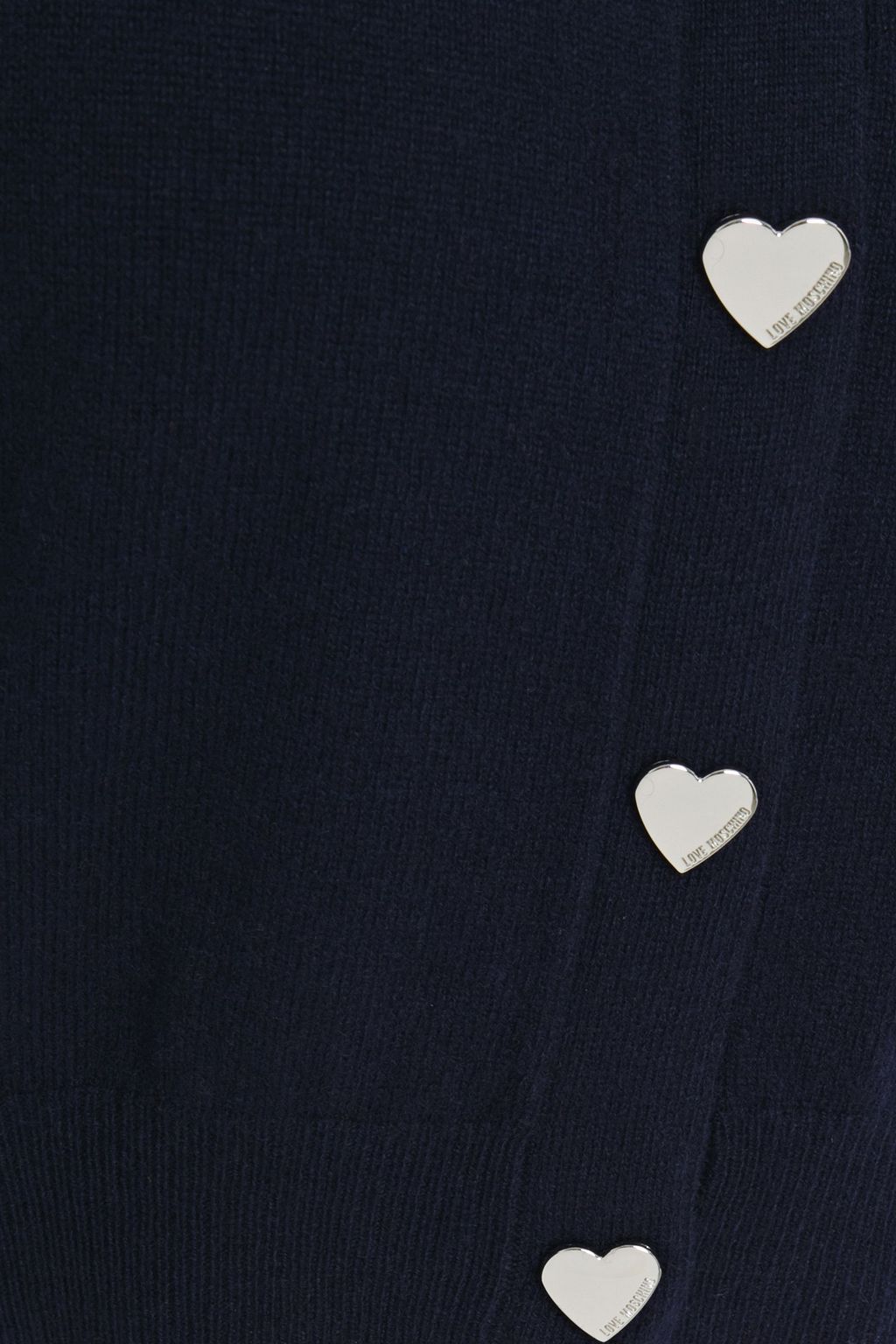 LOVE MOSCHINO Cropped snap-detailed wool and cashmere-blend cardigan
