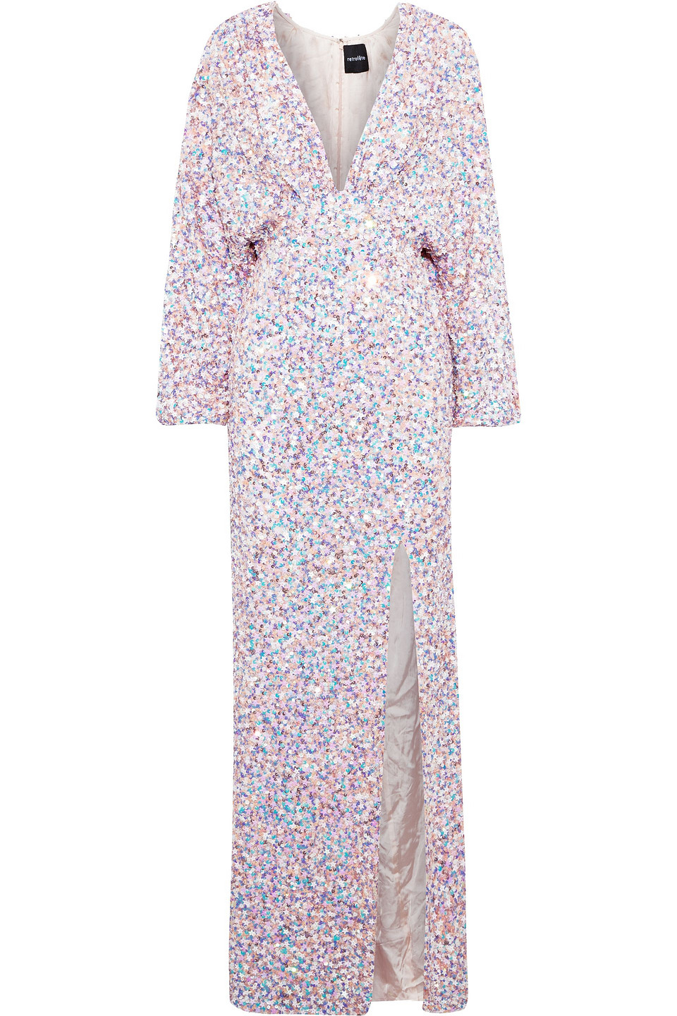 retrofête - camille sequined chiffon maxi dress - pink - s