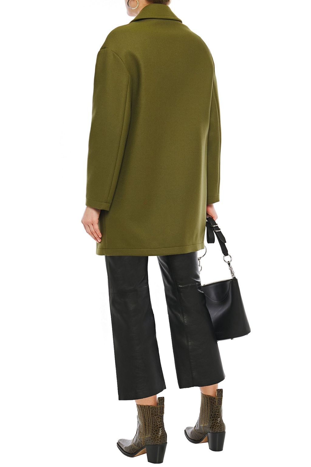LOVE MOSCHINO Snap-detailed wool-blend twill coat