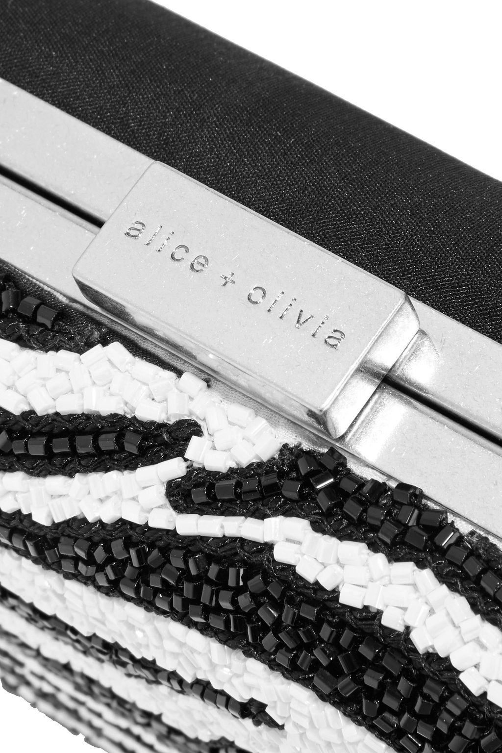ALICE + OLIVIA Shirley beaded embroidered satin box clutch