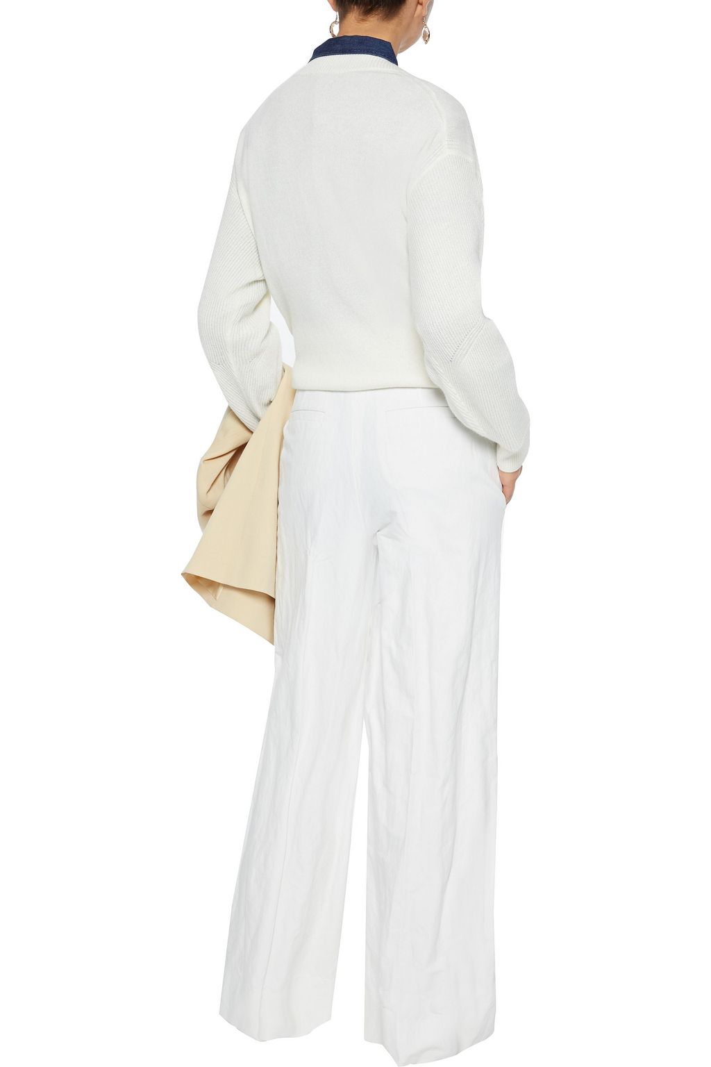 BRUNELLO CUCINELLI Crinkled cotton-blend wide-leg pants