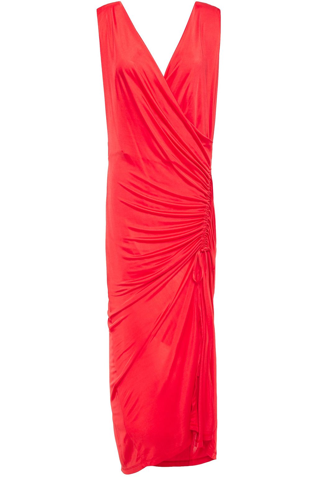 red jersey midi dress