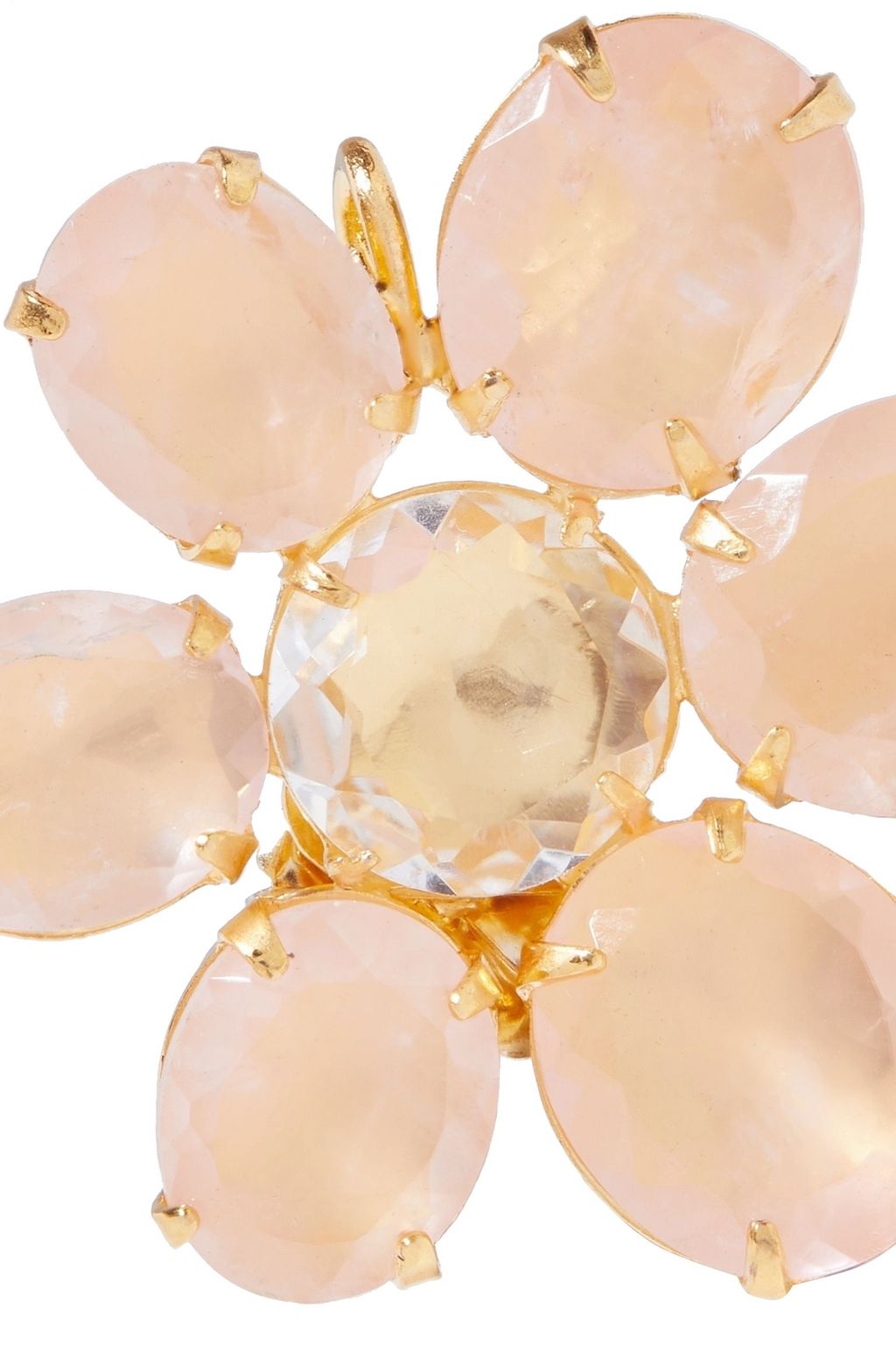 BOUNKIT 14-karat gold-plated rose quartz earrings