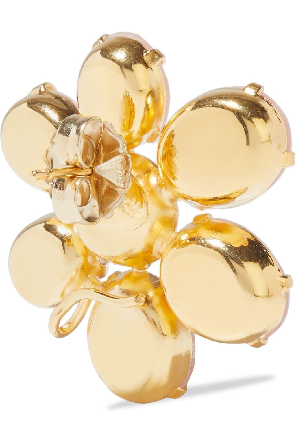 BOUNKIT 14-karat gold-plated rose quartz earrings