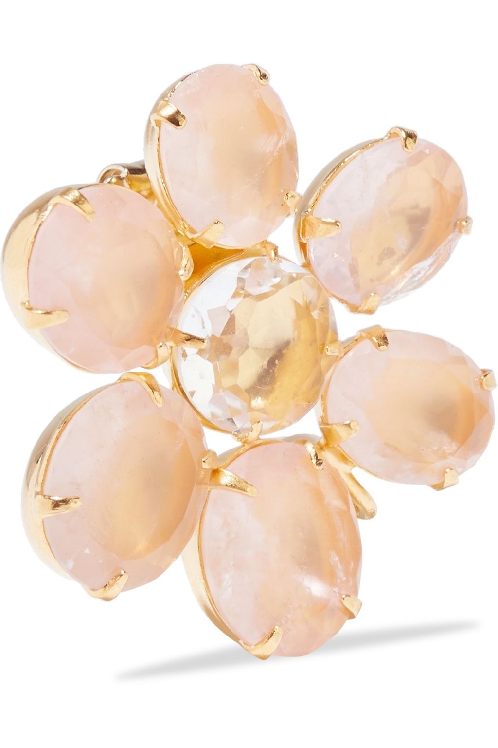 BOUNKIT 14-karat gold-plated rose quartz earrings
