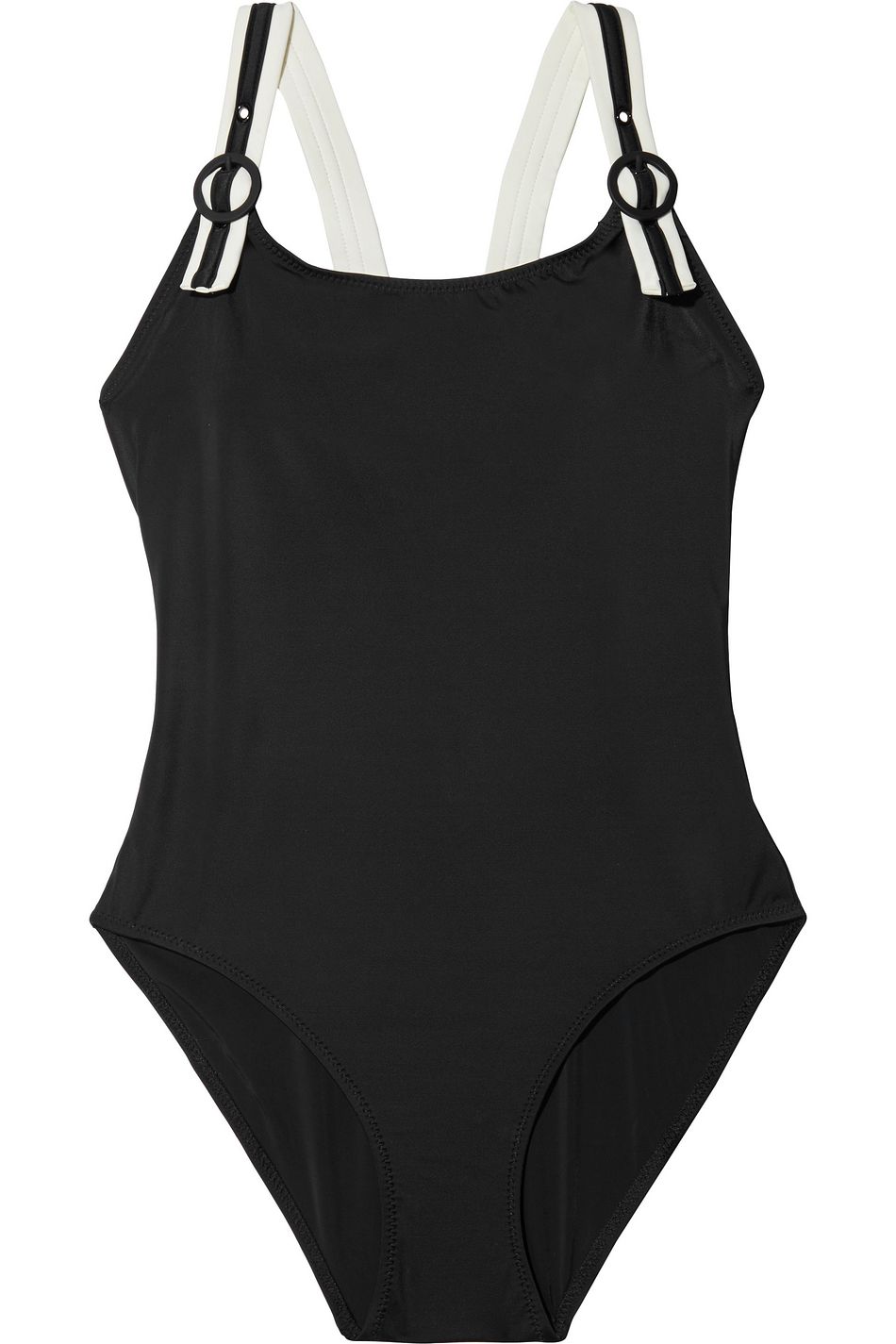 solid and striped black one piece