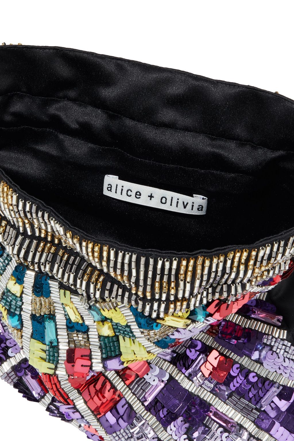 ALICE + OLIVIA Odessa embellished satin pouch