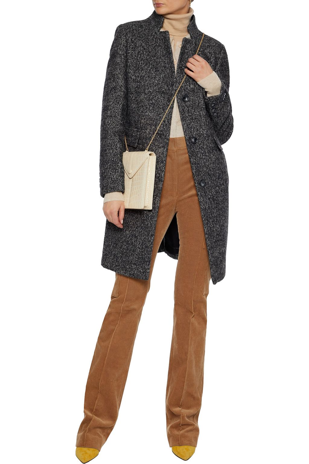 DKNY Mélange tweed coat