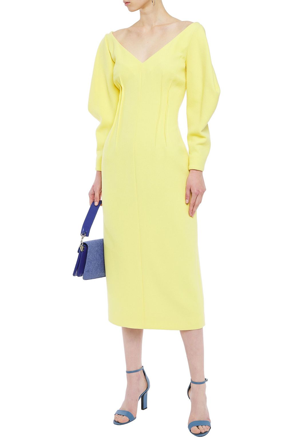 EMILIA WICKSTEAD Crepe-wool midi dress