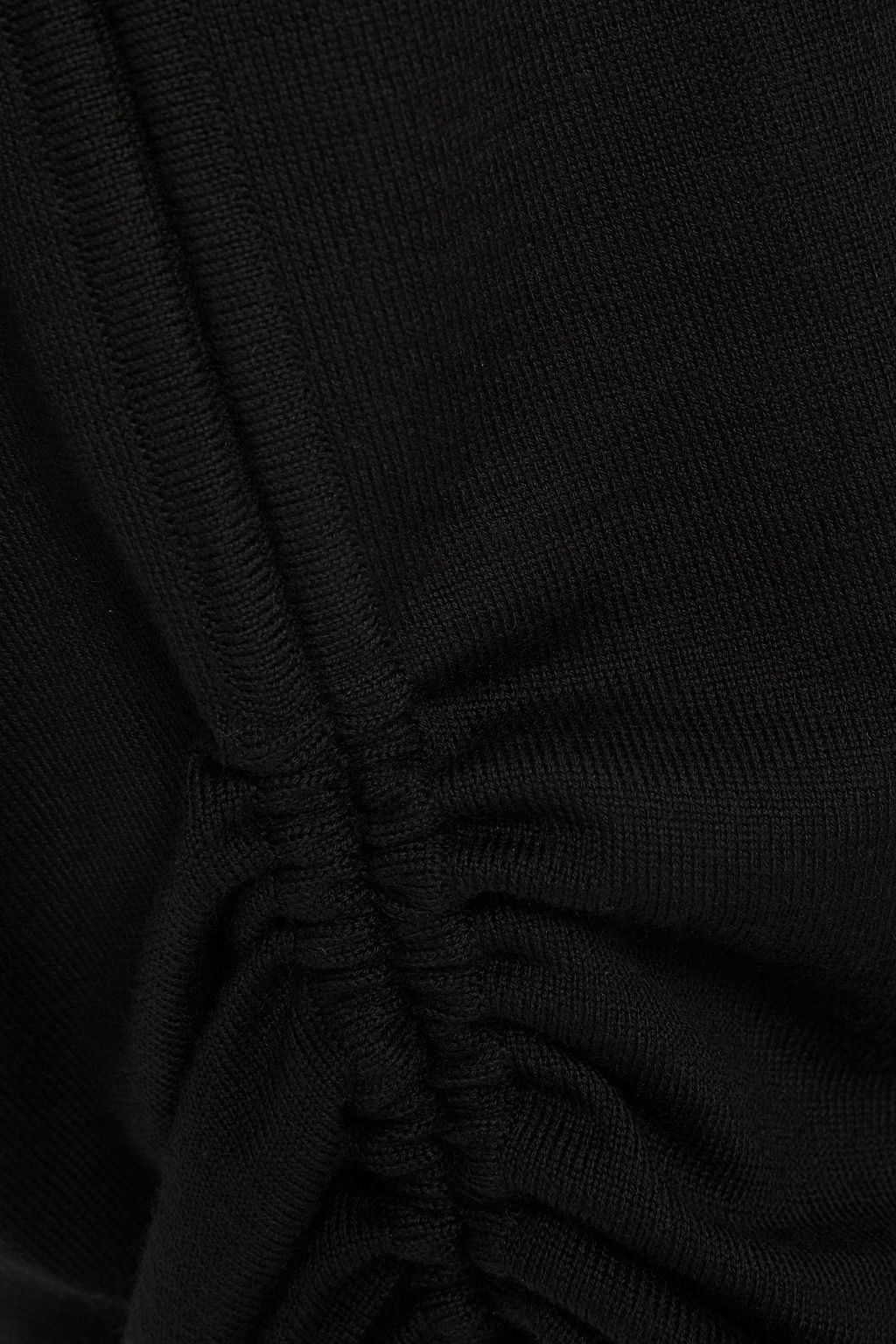 LOVE MOSCHINO Asymmetric ruched wool-blend dress