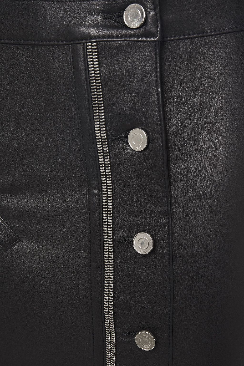 RTA Zip-embellished leather mini skirt