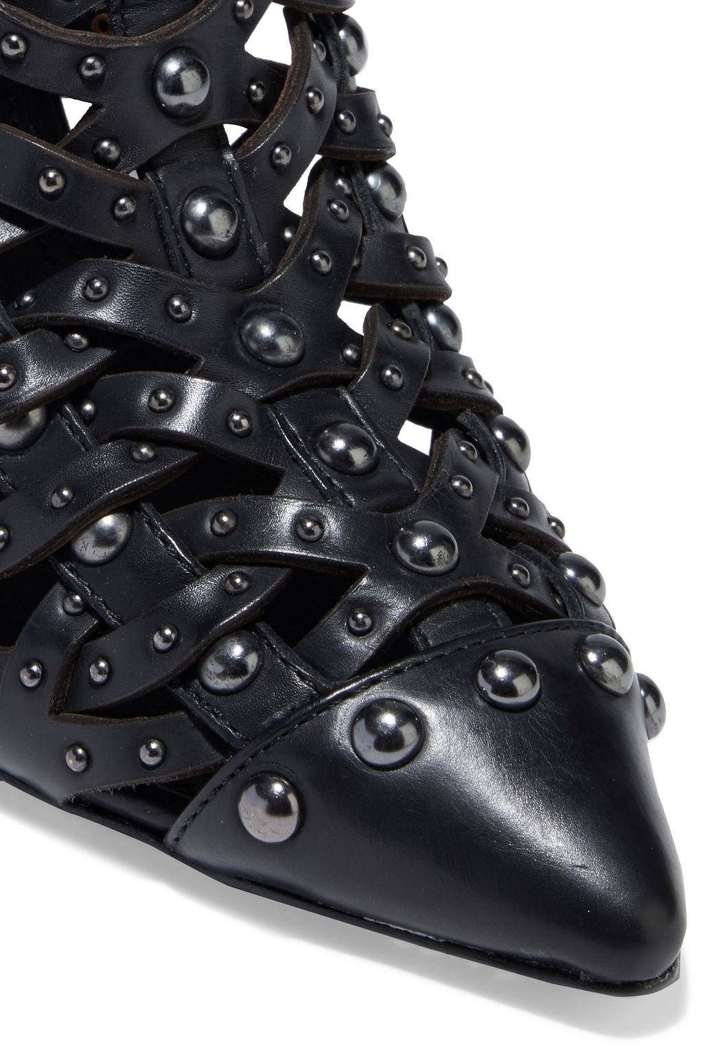 ALICE + OLIVIA Reiy studded woven leather ankle boots