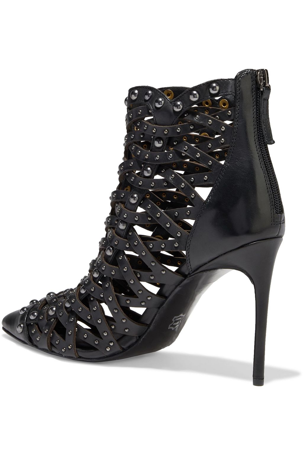 ALICE + OLIVIA Reiy studded woven leather ankle boots