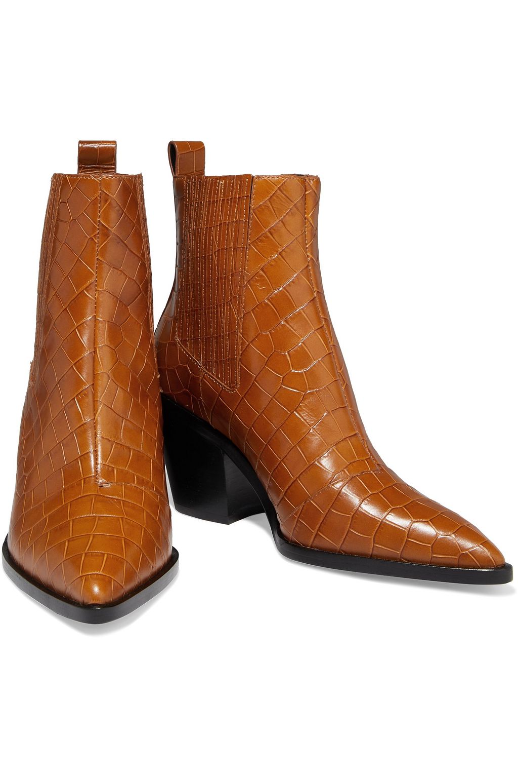 ALICE + OLIVIA Westra croc-effect leather ankle boots