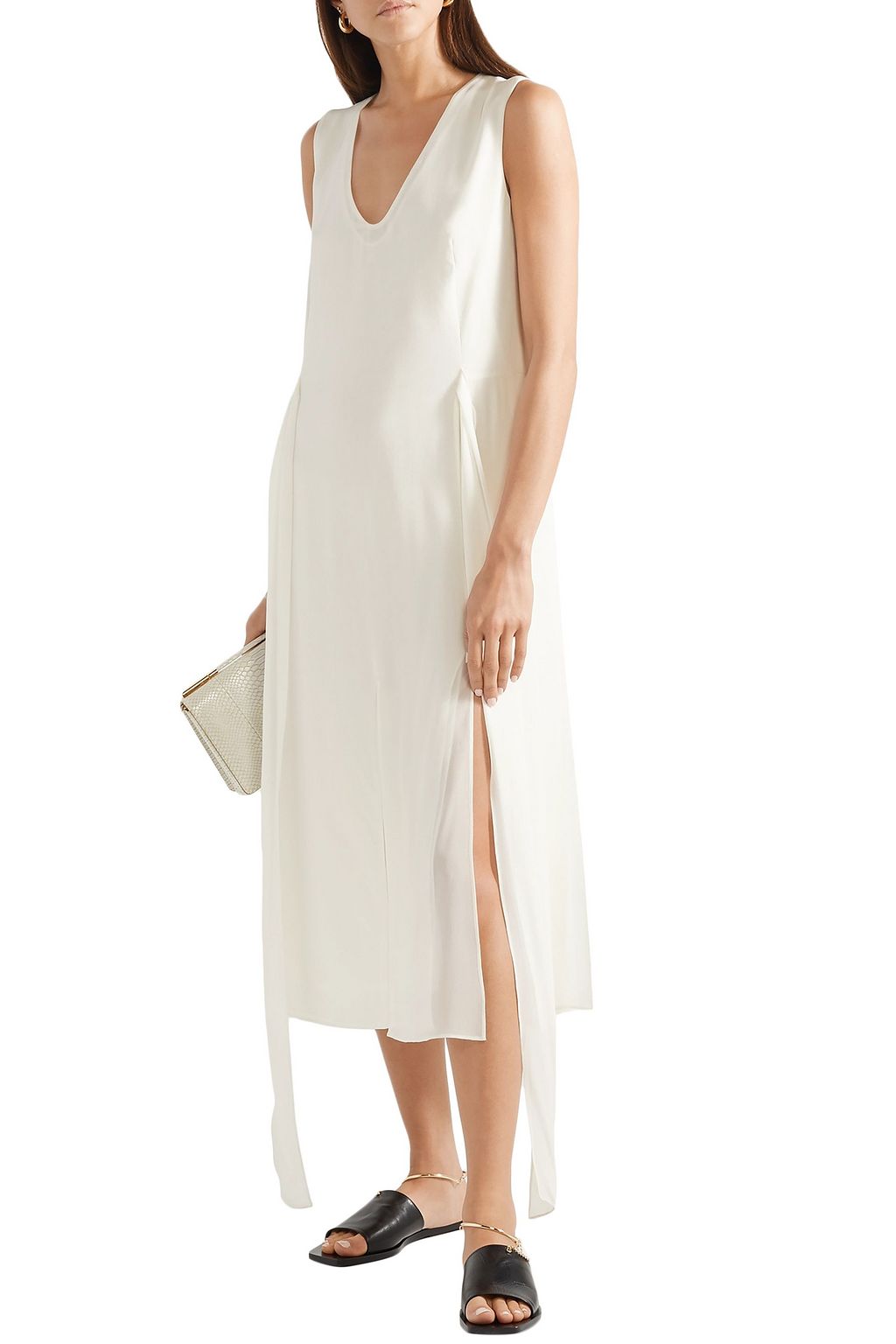 AKRIS Silk-georgette midi dress