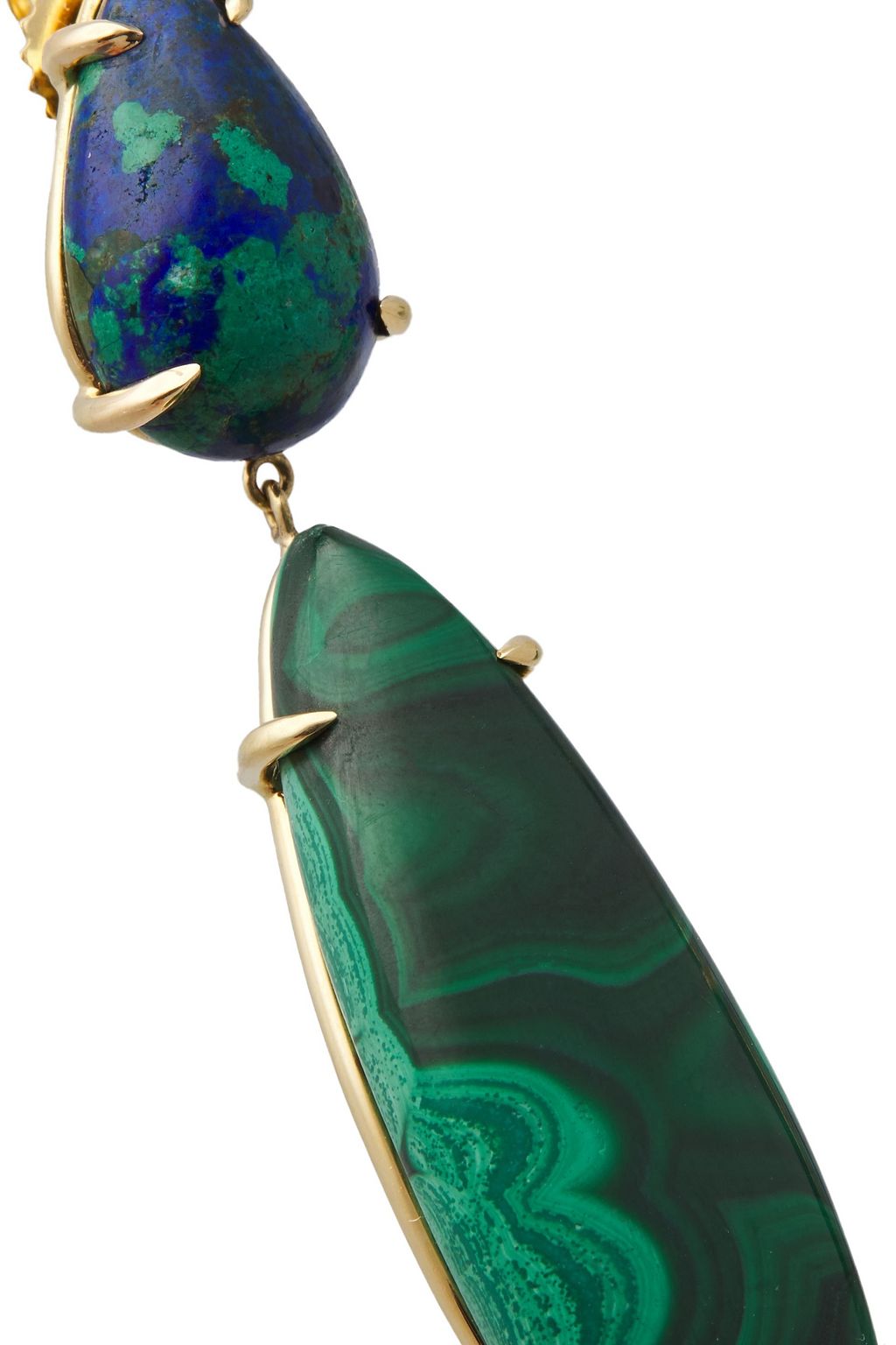 PAMELA LOVE Rain 18-karat gold malachite earrings