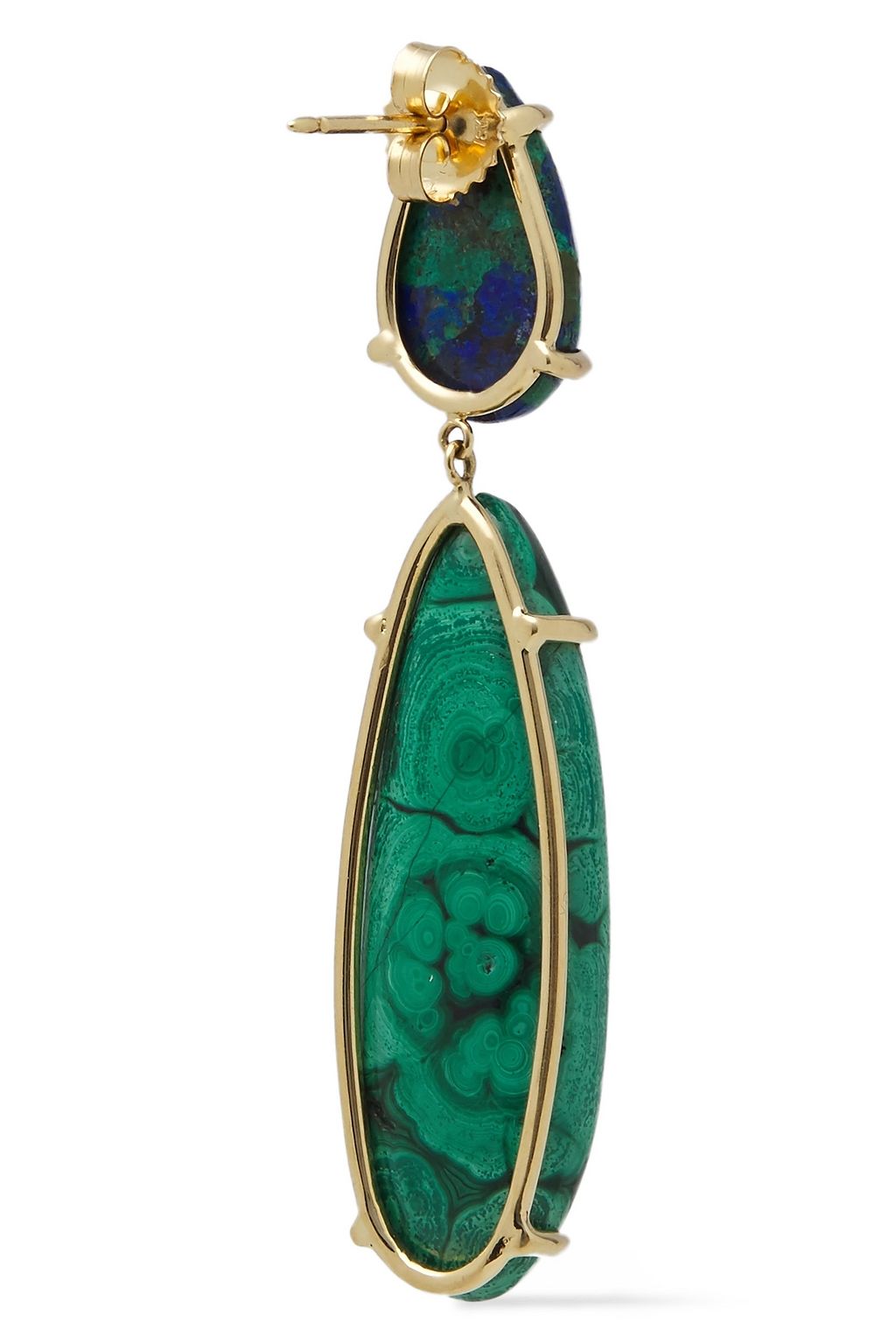 PAMELA LOVE Rain 18-karat gold malachite earrings