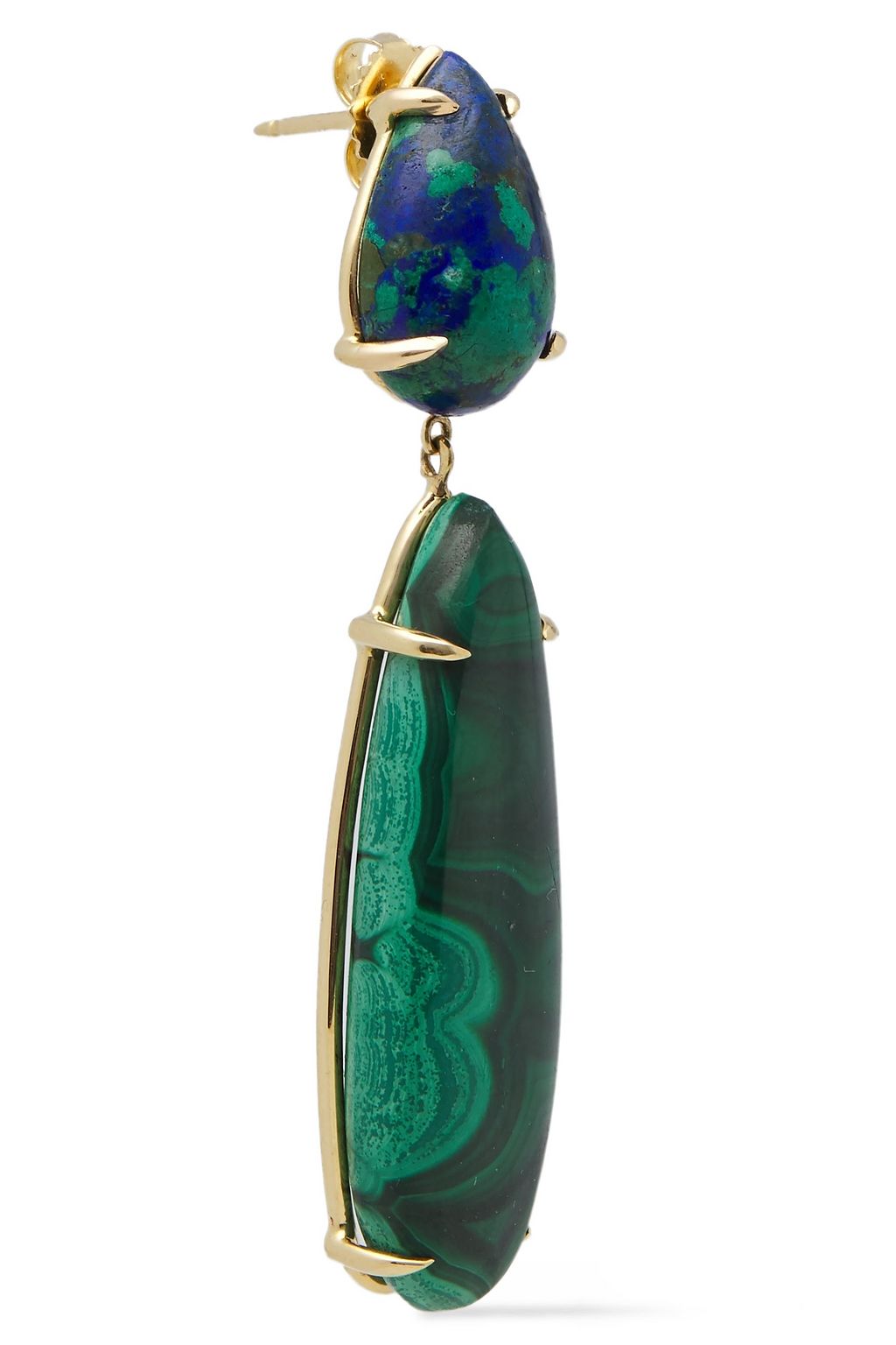 PAMELA LOVE Rain 18-karat gold malachite earrings
