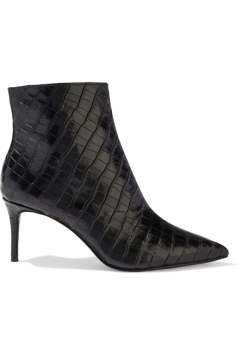 Alice + Olivia Woman Frema Croc-effect Leather Ankle Boots Black Size 36.5
