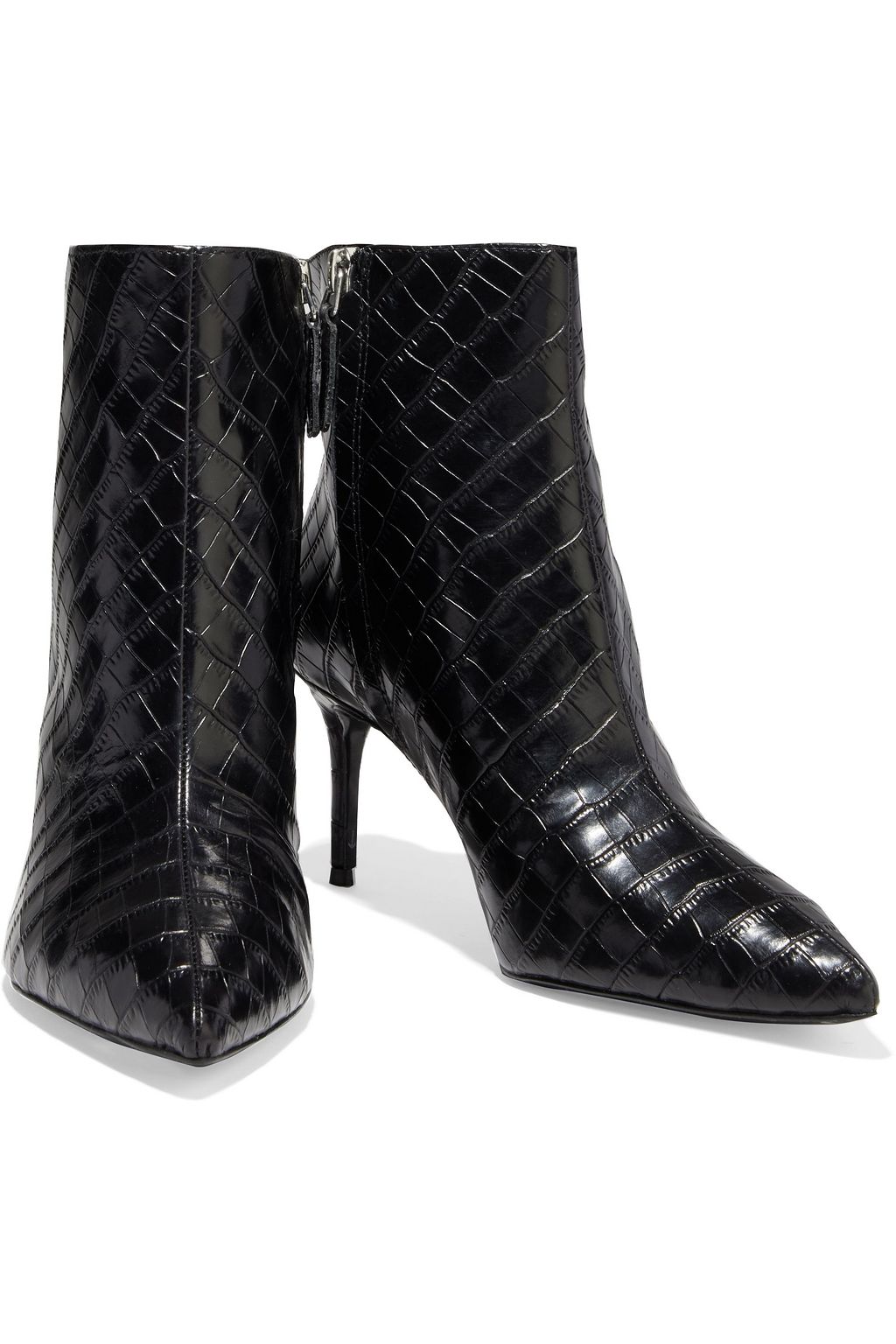 ALICE + OLIVIA Frema croc-effect leather ankle boots