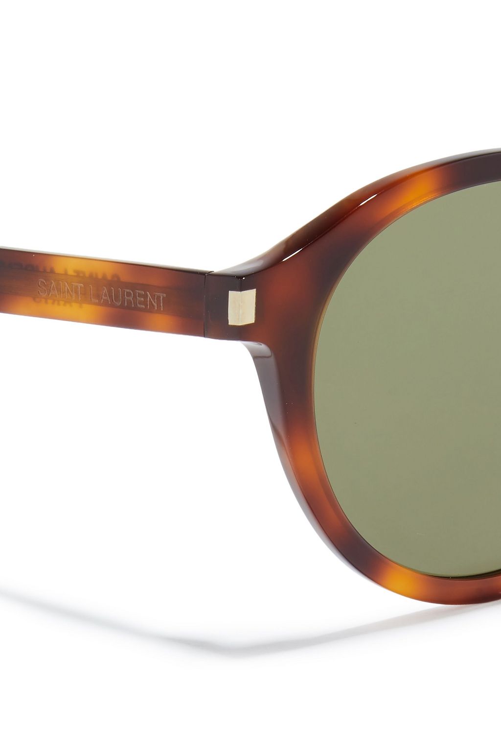 SAINT LAURENT Round-frame tortoiseshell acetate sunglasses