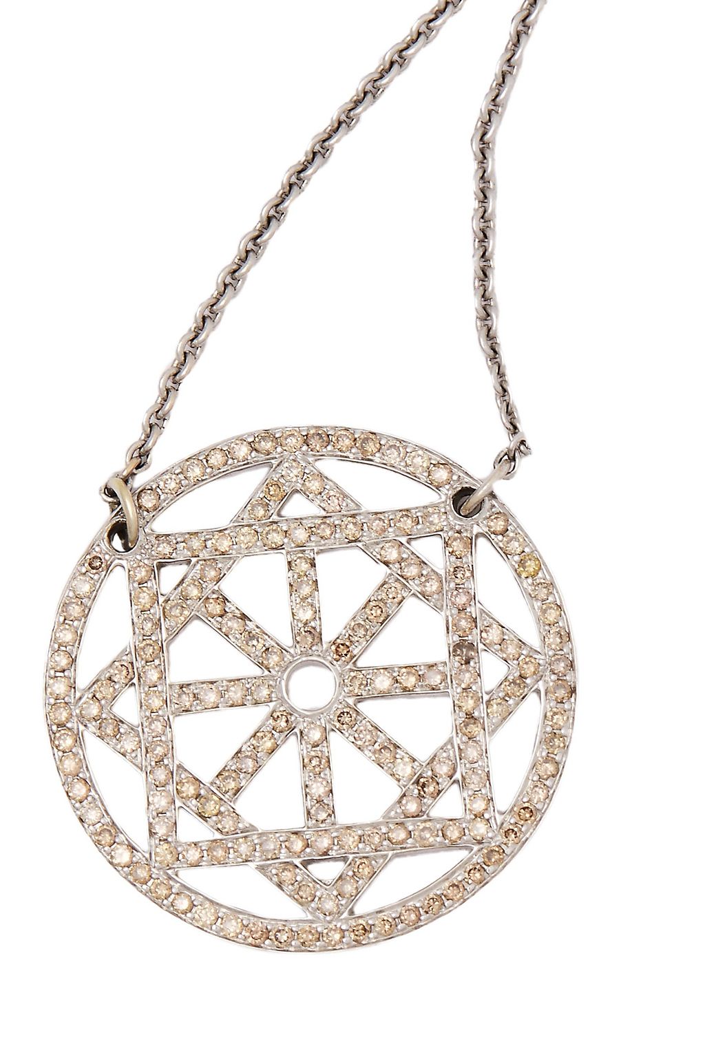 PAMELA LOVE Arch 18-karat white gold diamond necklace
