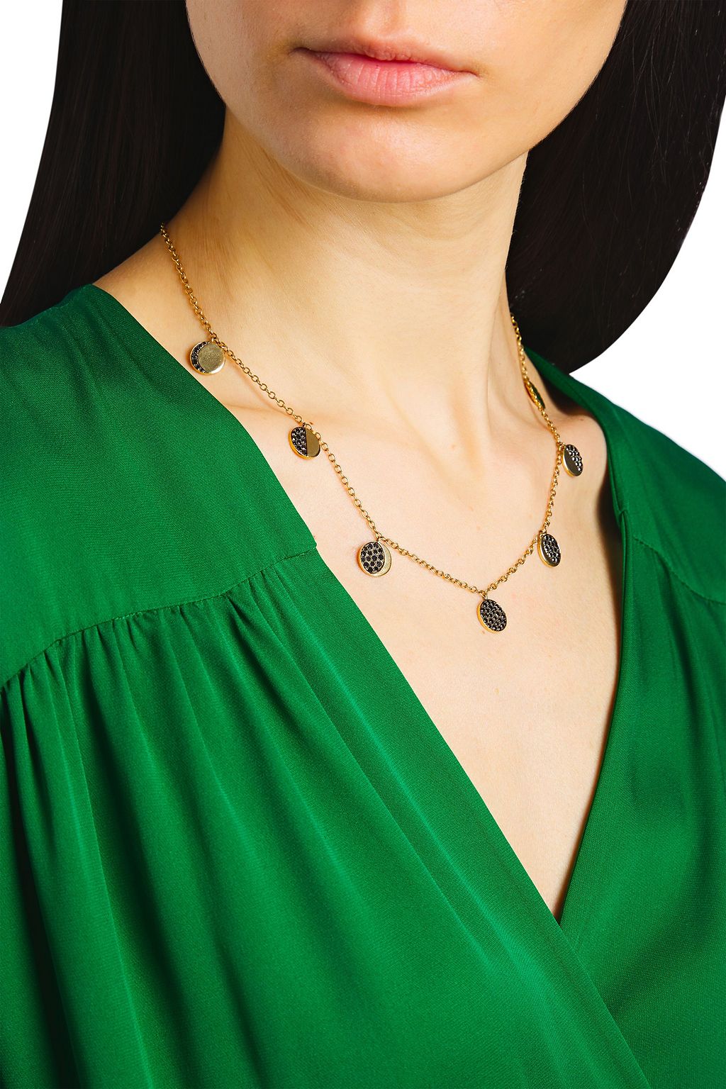 PAMELA LOVE Moon Phase 18-karat gold diamond necklace