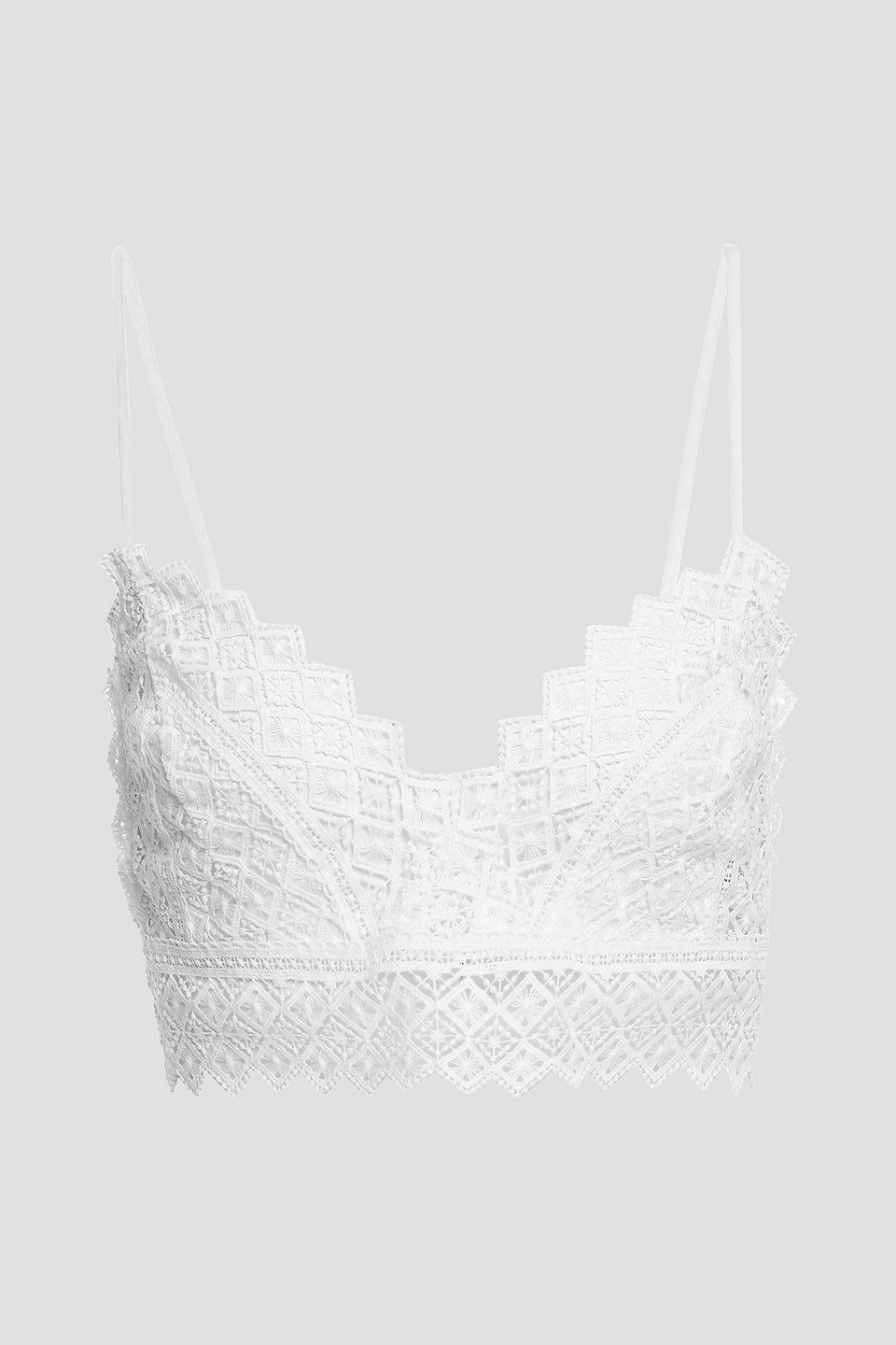 Charo Ruiz Ibiza Woman Cotton-blend Guipure Lace Bra Top White Size XS