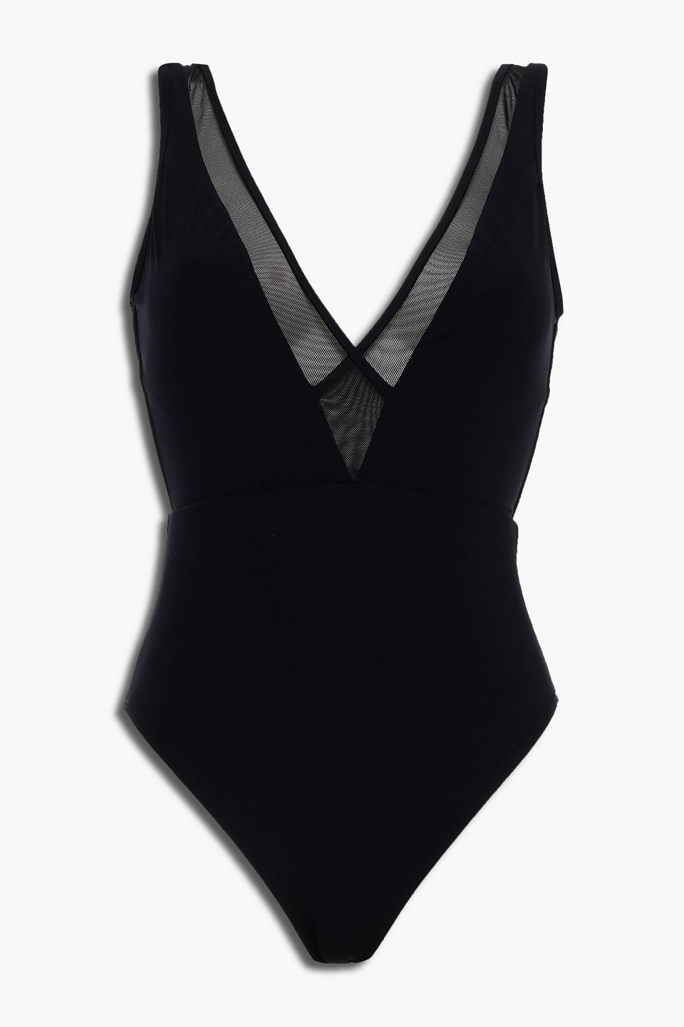 Jets Australia By Jessika Allen Woman Mesh-trimmed Swimsuit Black Size 8