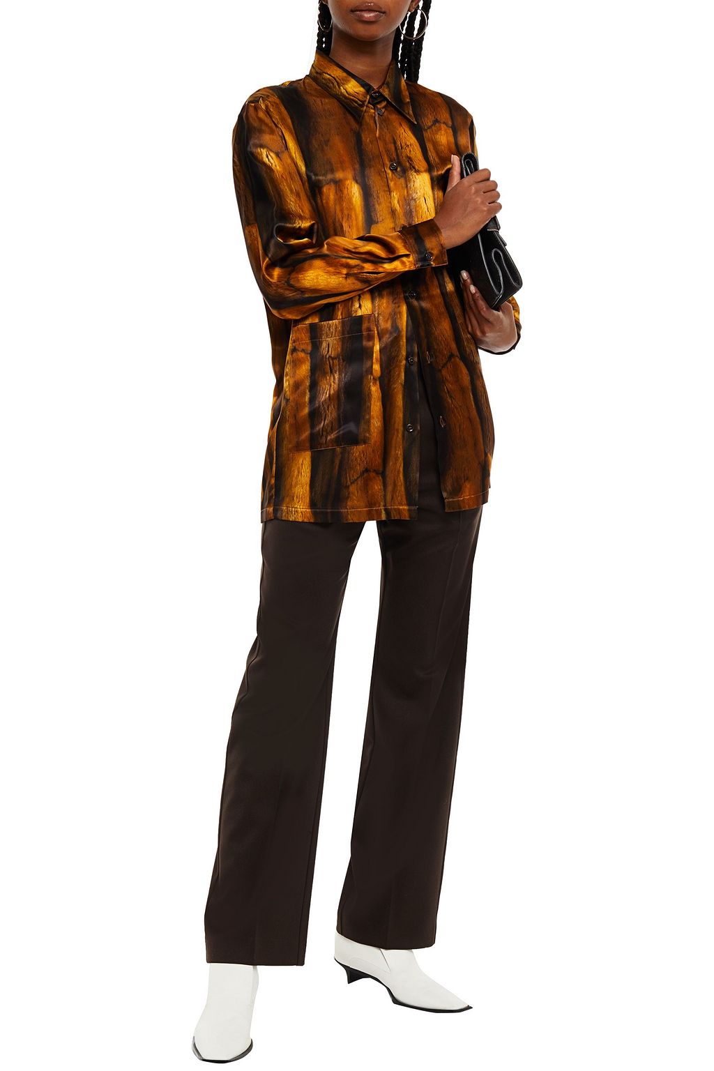 MM6 MAISON MARGIELA Printed satin-twill shirt