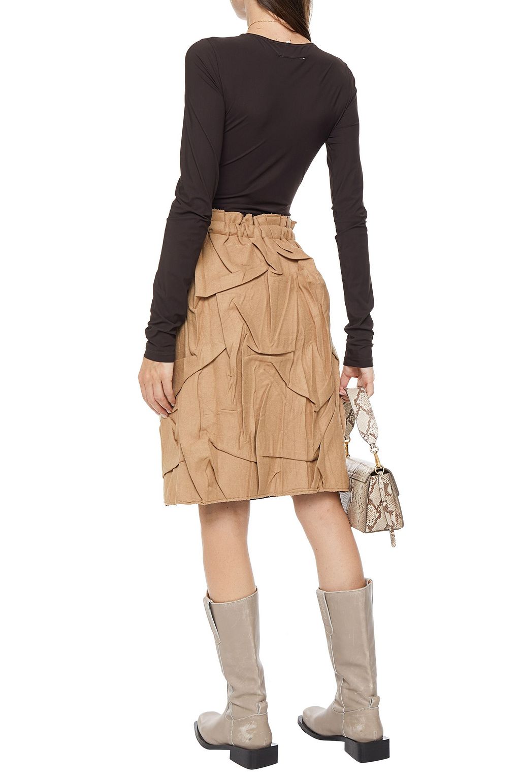 MM6 MAISON MARGIELA Crinkled wool-blend felt skirt