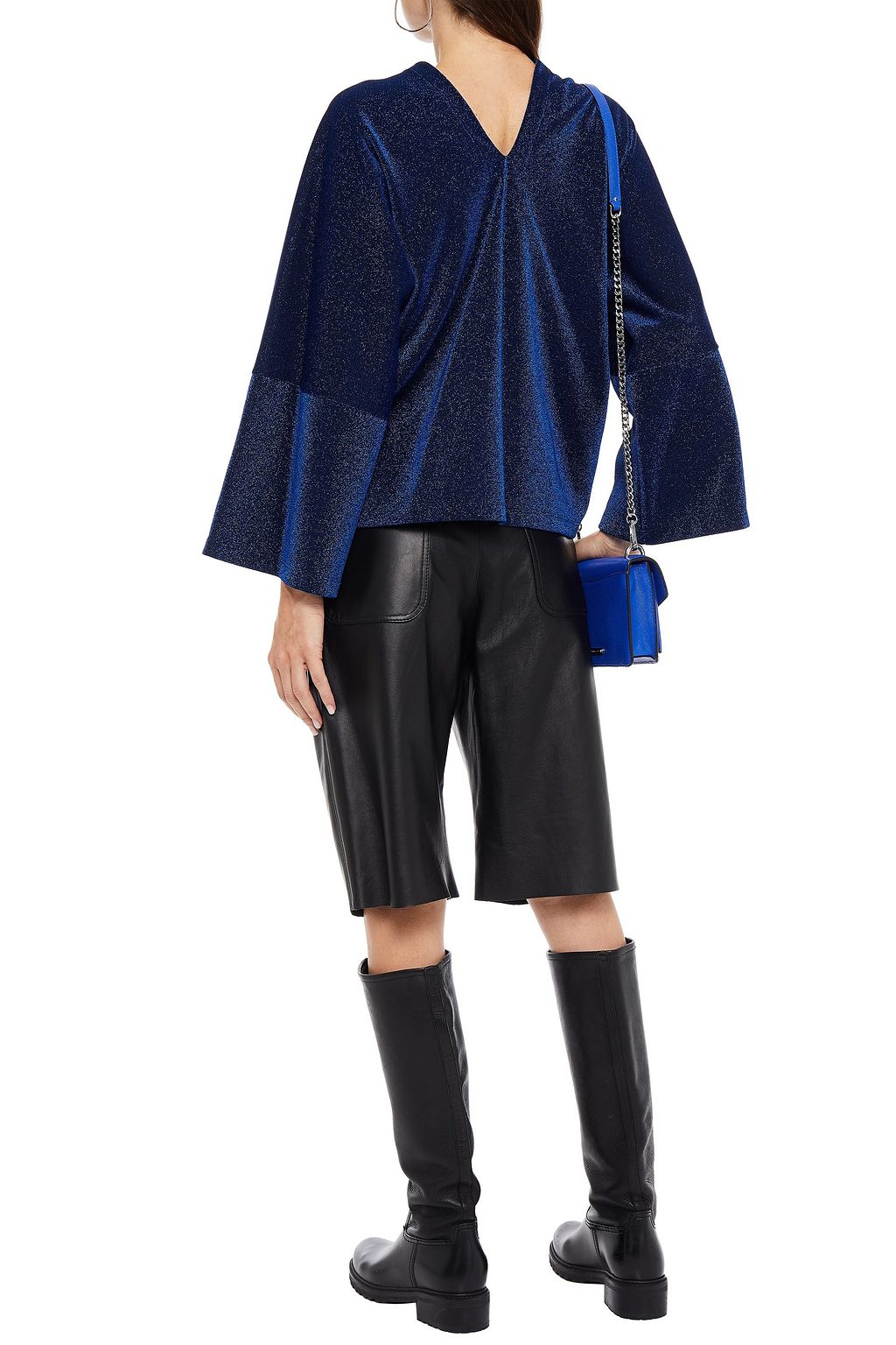 MM6 MAISON MARGIELA Oversized metallic cotton-blend crepe top