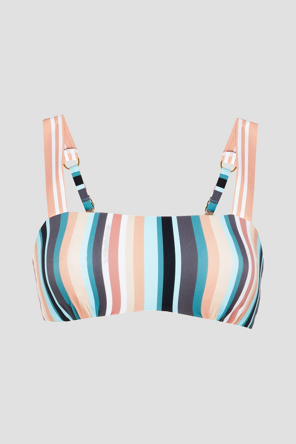 Jets Australia By Jessika Allen Woman Striped Bikini Top White Size 14