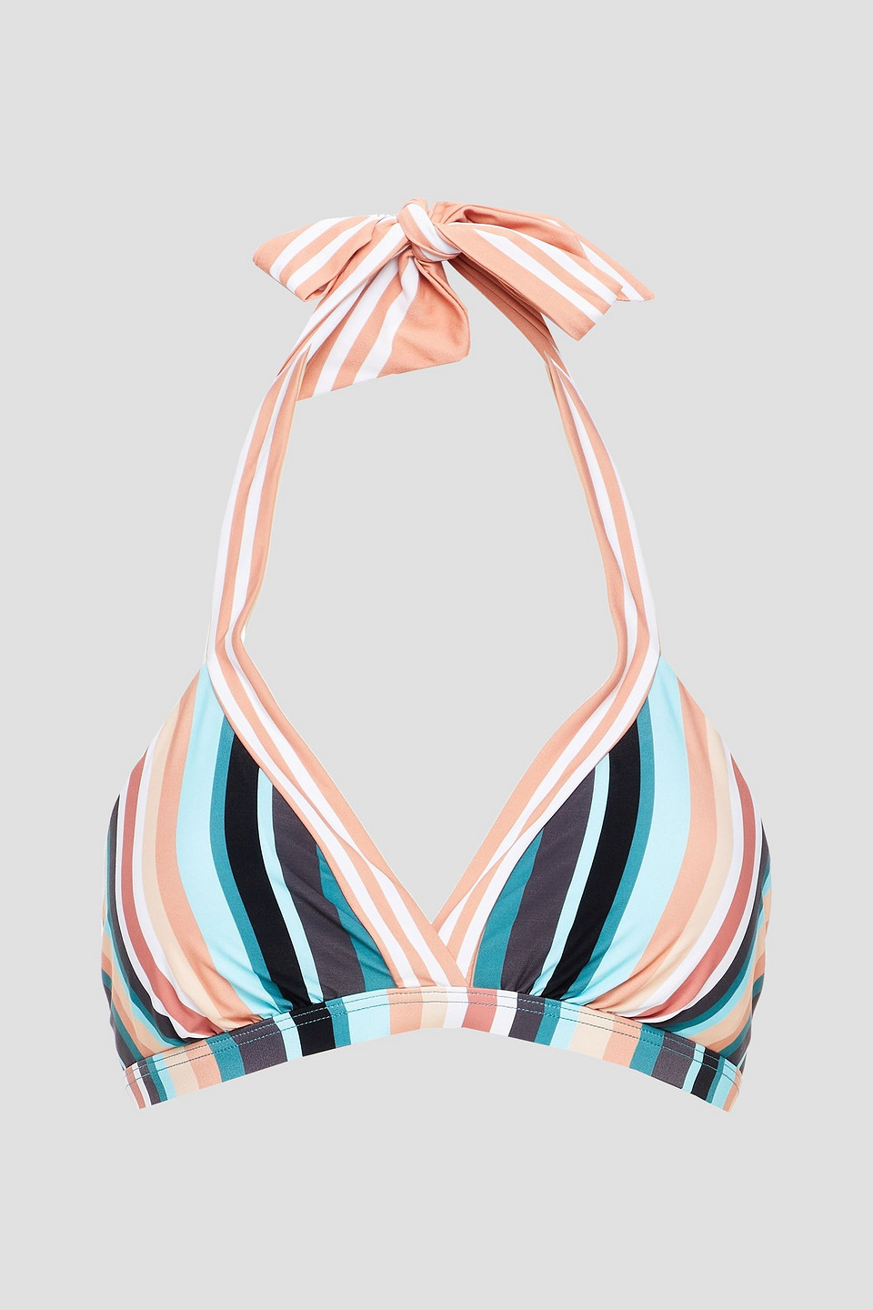 Jets Australia By Jessika Allen Woman Striped Triangle Bikini Top White Size 8