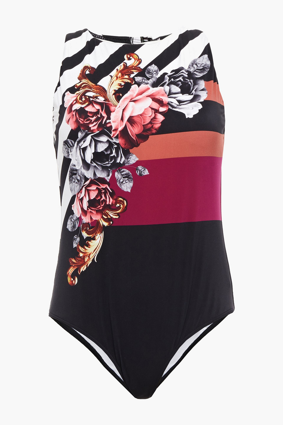 Jets Australia By Jessika Allen Woman Cutout Printed Swimsuit Black Size 10