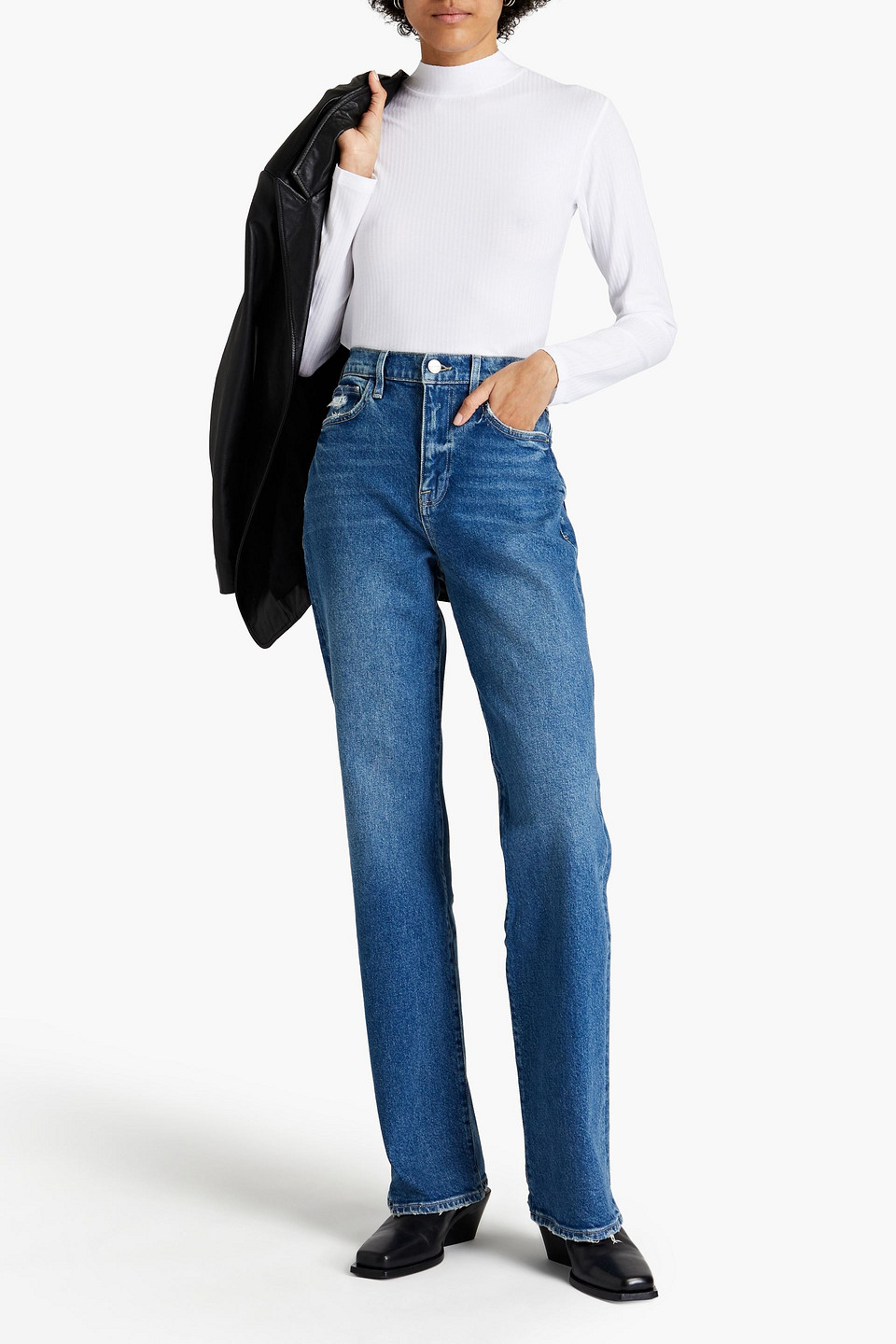 Eytys Toni Ribbed-knit Top In White