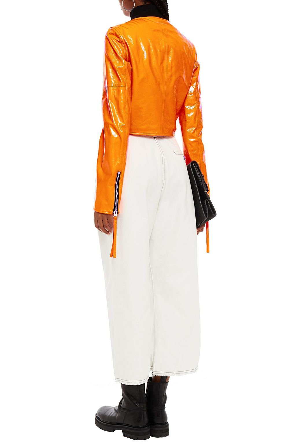 MM6 MAISON MARGIELA Cropped cracked patent-leather jacket