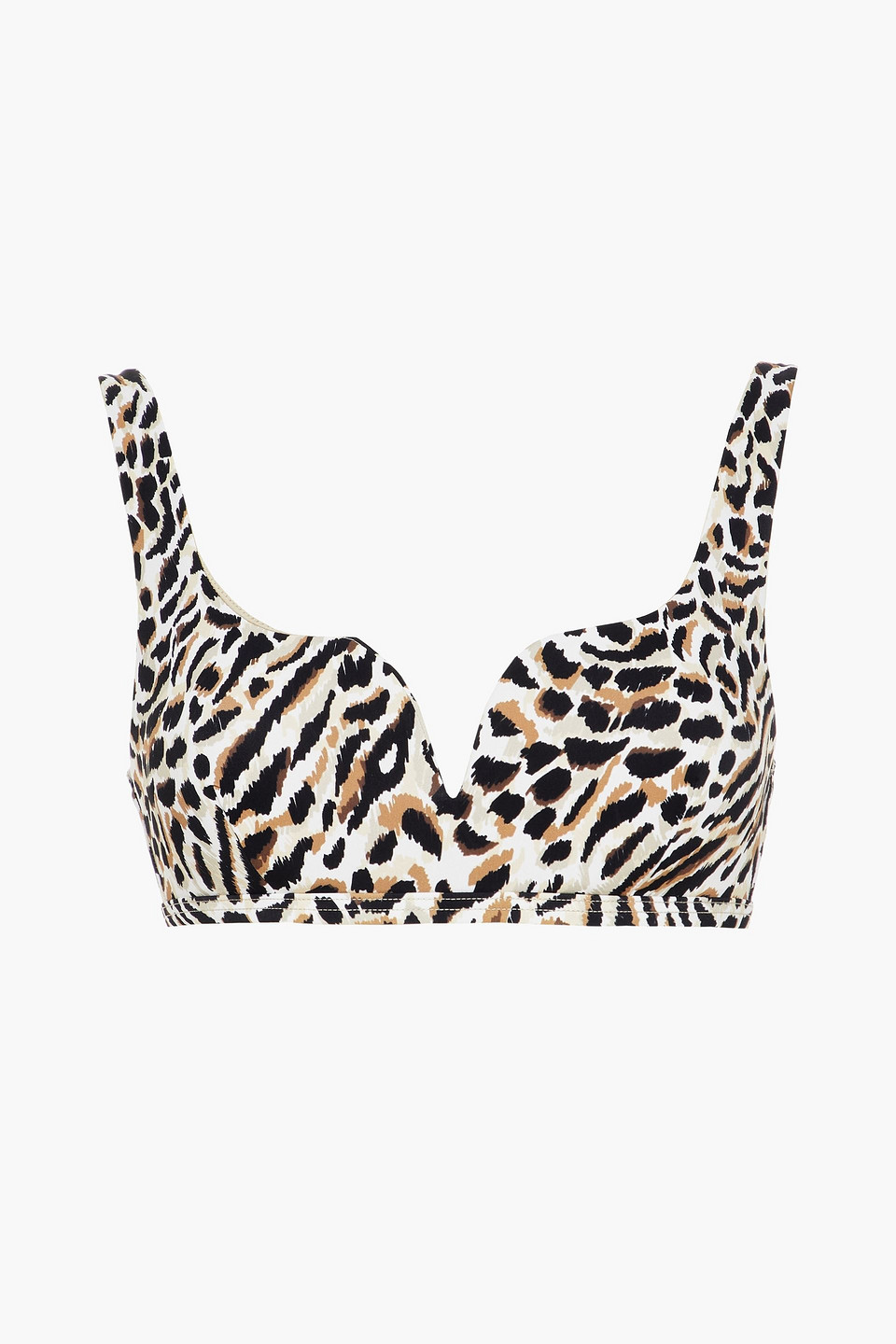 Jets Australia By Jessika Allen Woman Prowess Leopard-print Bikini Top Animal Print Size 12