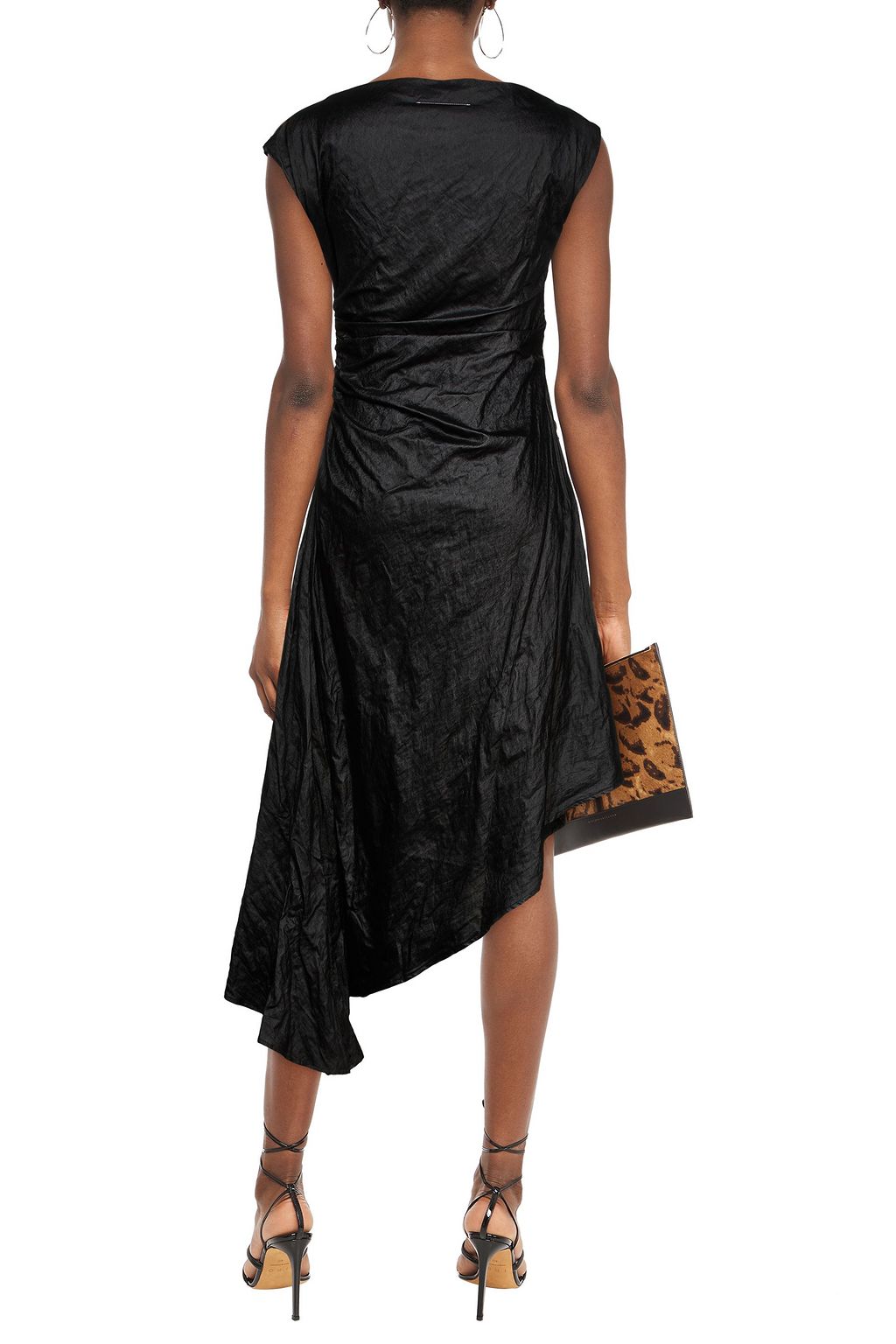 MM6 MAISON MARGIELA Asymmetrisches Midikleid aus Webstoff mit Drapierung