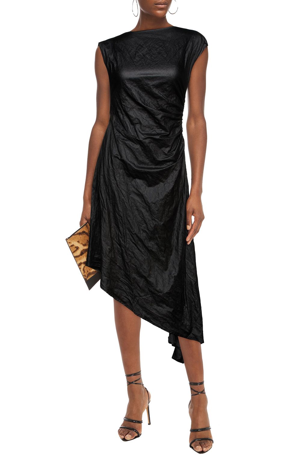 MM6 MAISON MARGIELA Asymmetrisches Midikleid aus Webstoff mit Drapierung