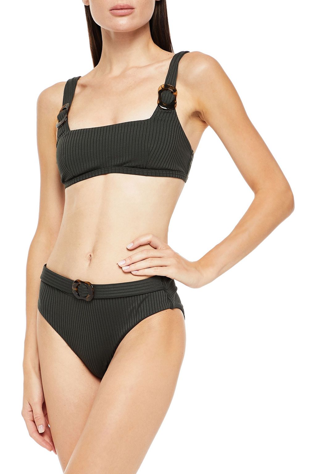 JETS AUSTRALIA BY JESSIKA ALLEN Belted ribbed mid-rise bikini briefs