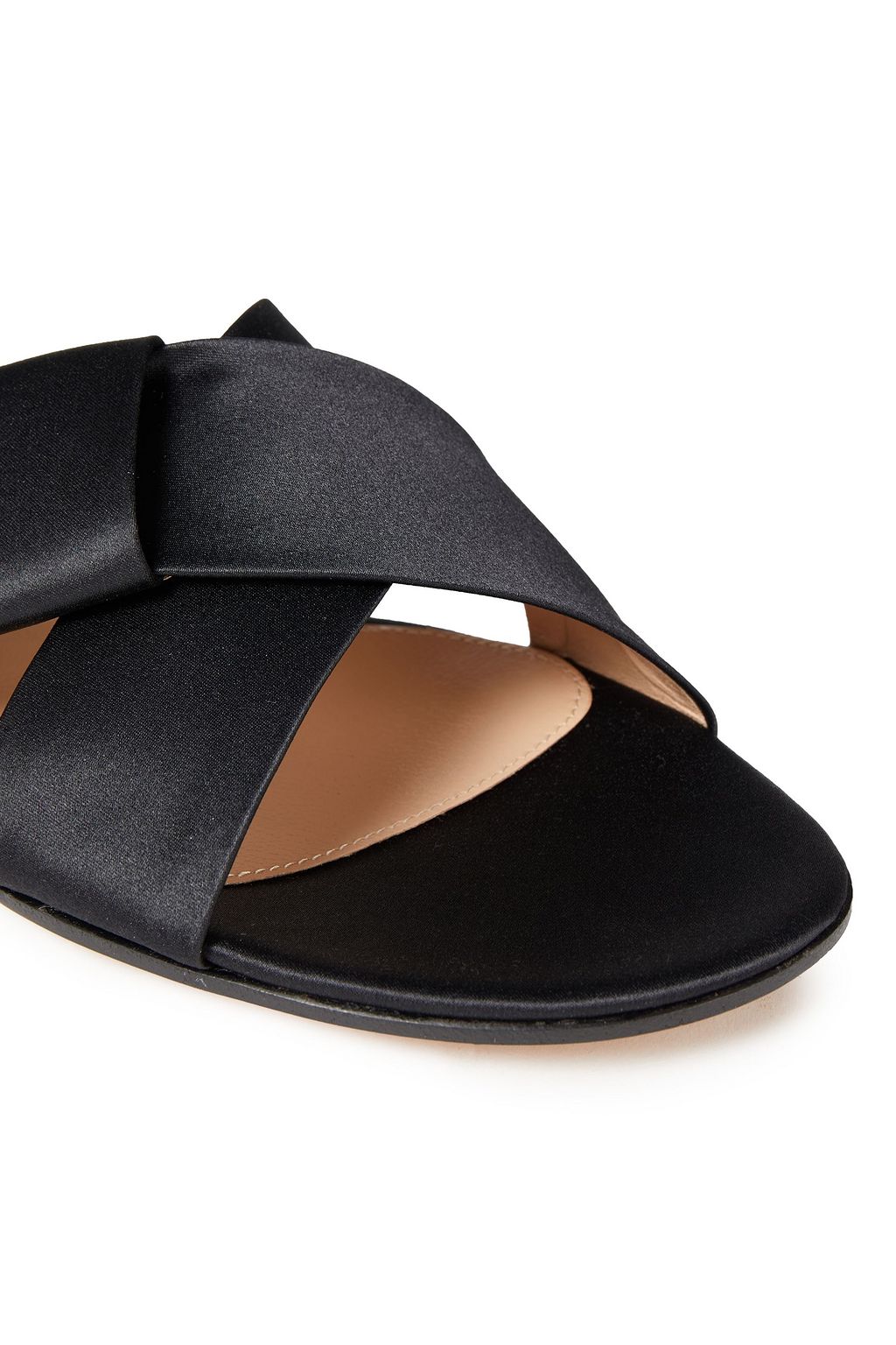 GIANVITO ROSSI Obi bow-embellished satin slides