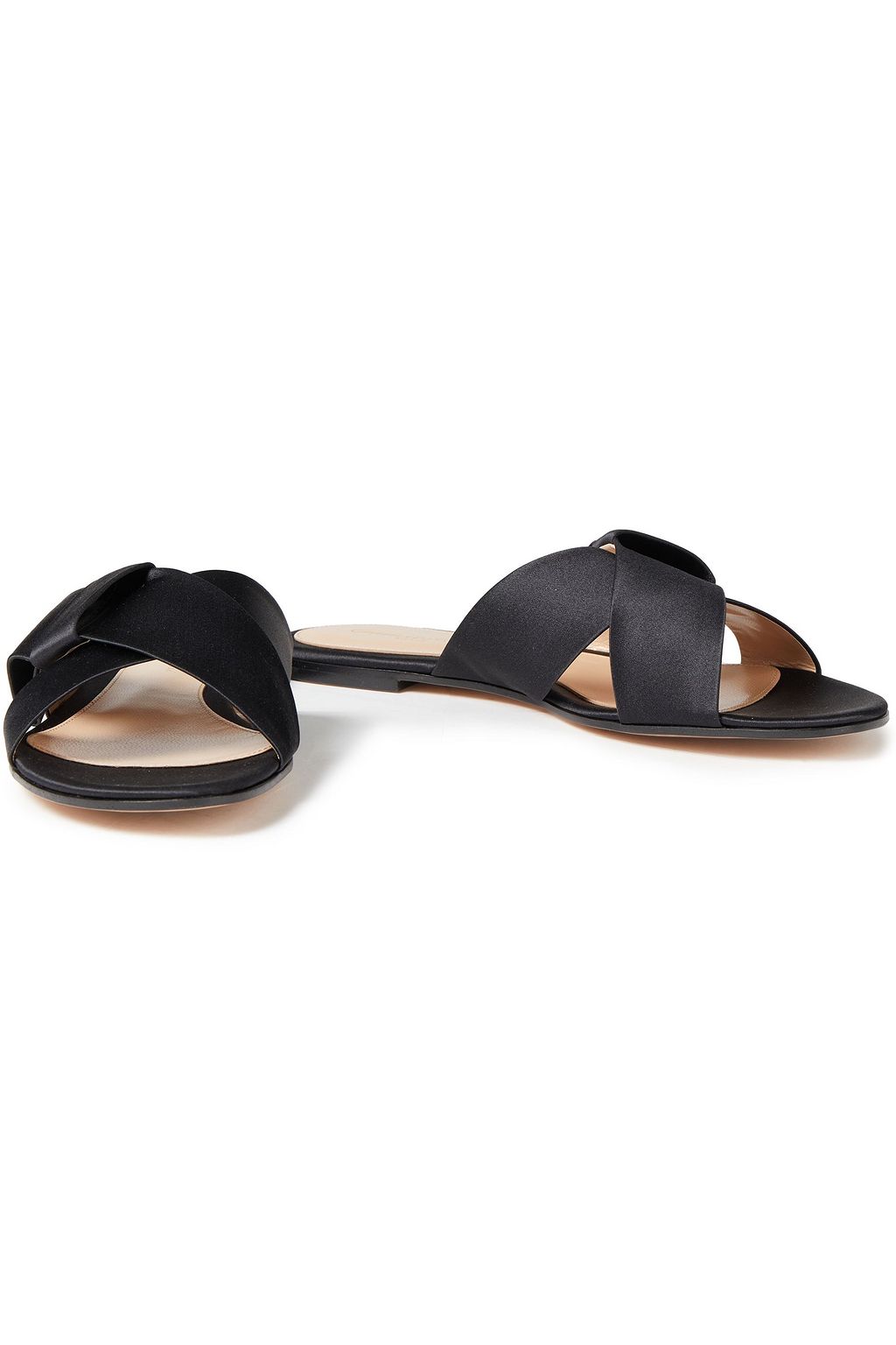 GIANVITO ROSSI Obi bow-embellished satin slides