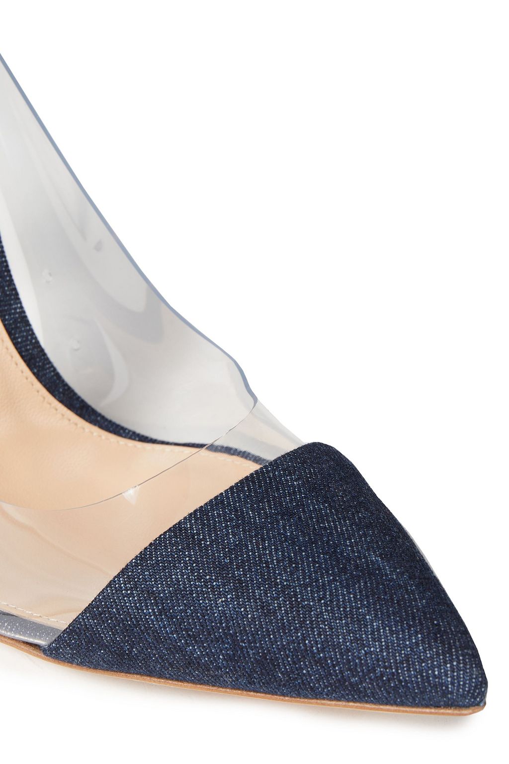 GIANVITO ROSSI Pumps aus Denim mit PVC-Einsatz
