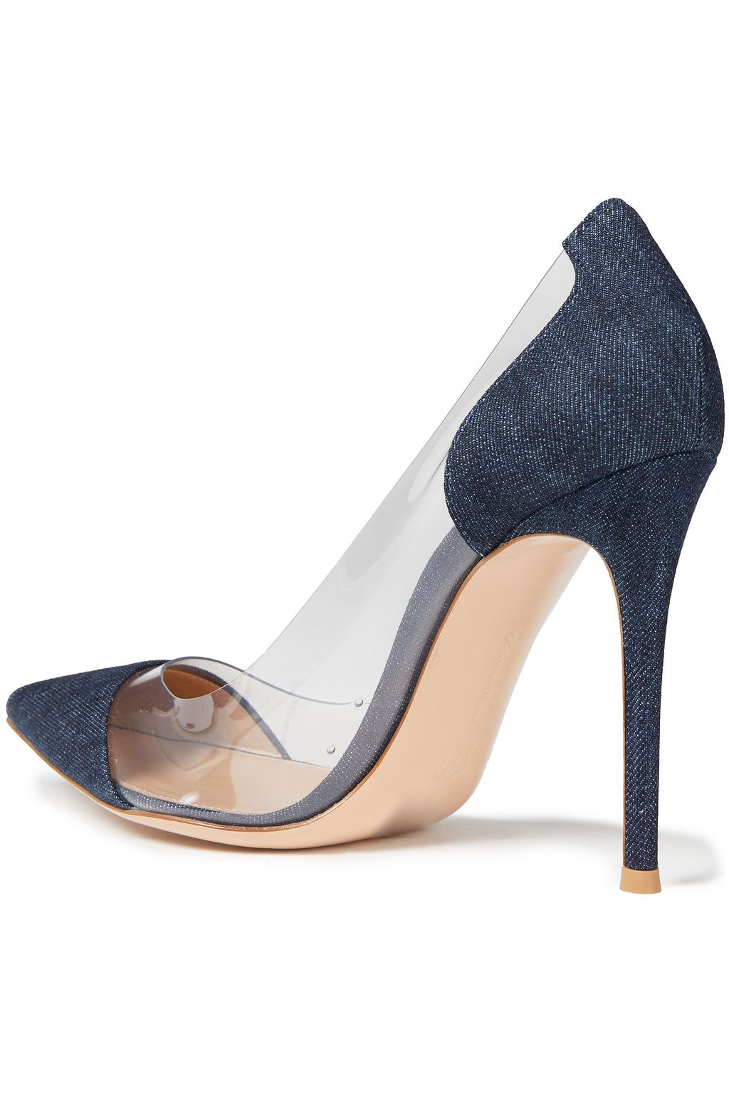 GIANVITO ROSSI Pumps aus Denim mit PVC-Einsatz