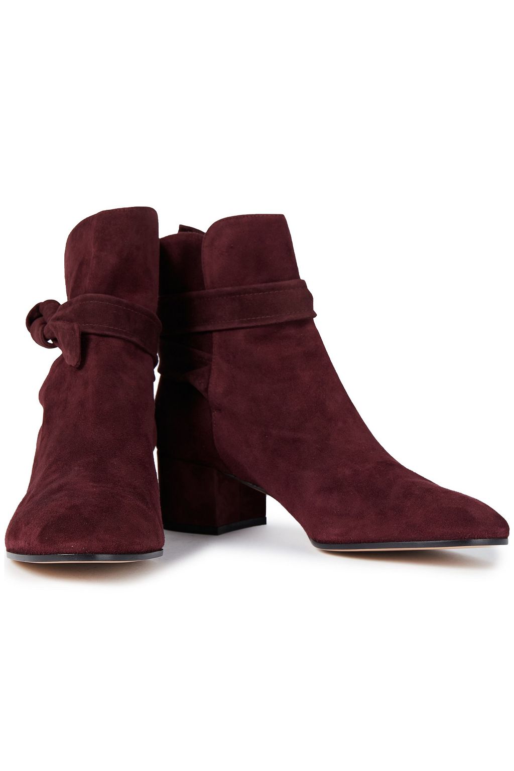 GIANVITO ROSSI Knotted suede ankle boots