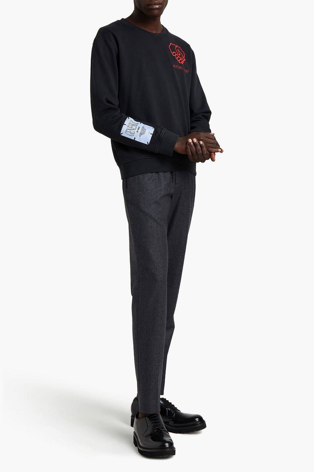 MCQ ALEXANDER MCQUEEN Embroidered French cotton-terry sweatshirt