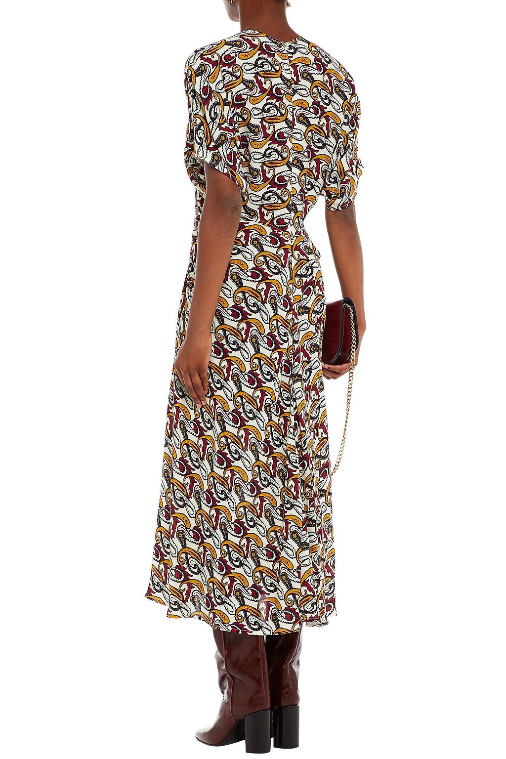 VICTORIA BECKHAM Printed crepe midi dress